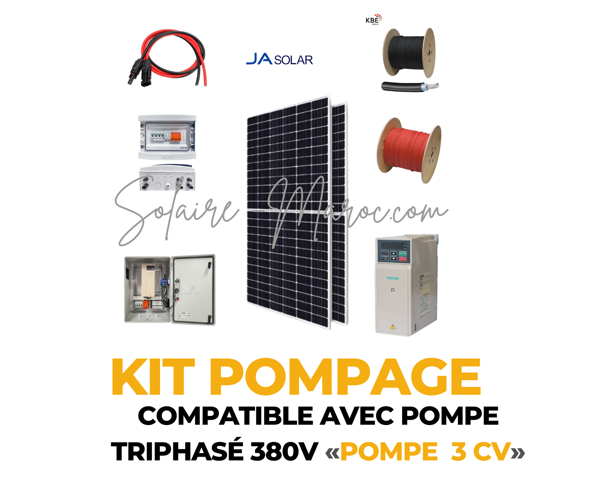 Kit Pompage compatible avec pompe Triphasé 380V pompe 3 CV